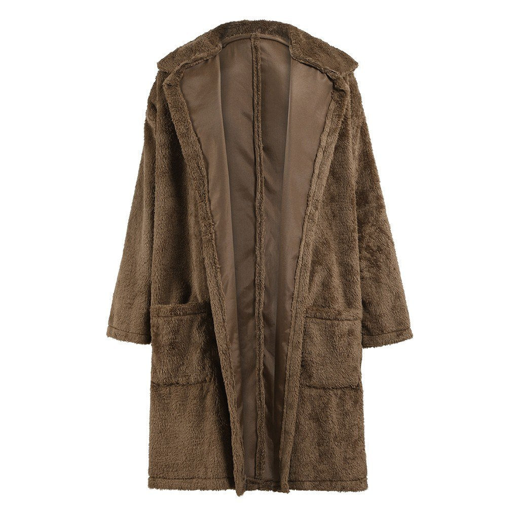 Loose Plush Furry Long Double-Sided Cardigan