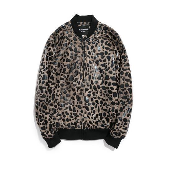Leopard Print Bomber Jacket