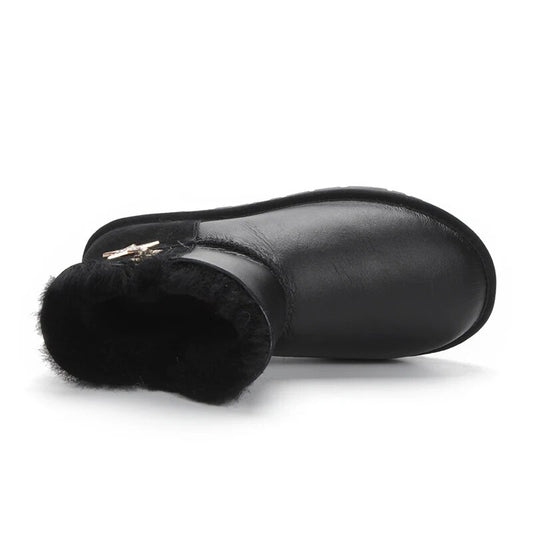 Genuine Leathe Real Fur Ankle Boots