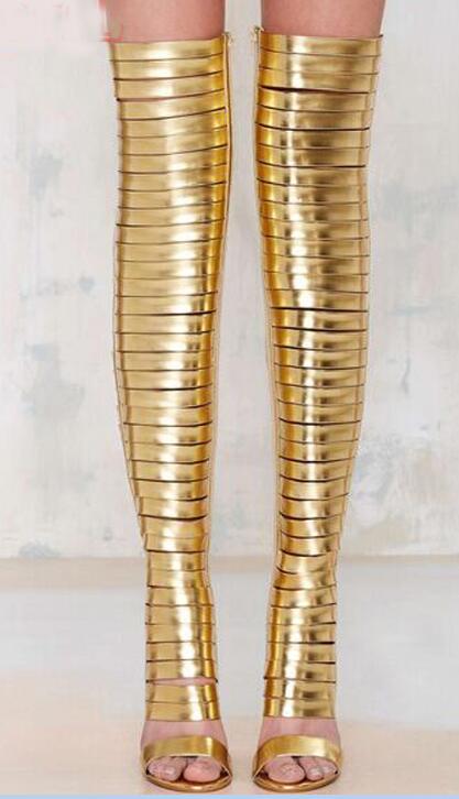 Strap Over Knee High Heel Boots