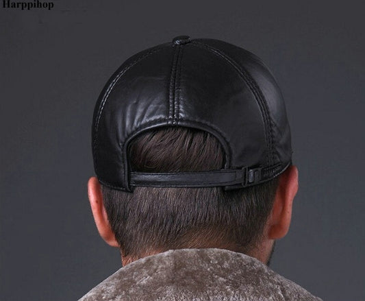 Genuine Leather Adjustable Baseball Cap