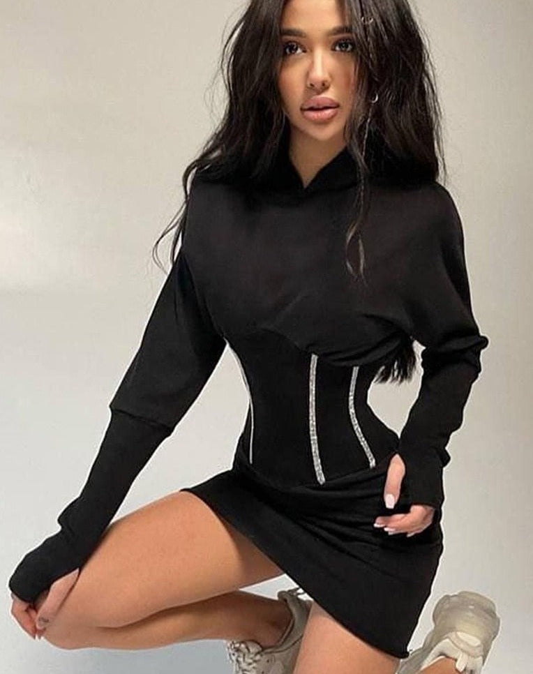 Hoodie Corset Mini Dresses