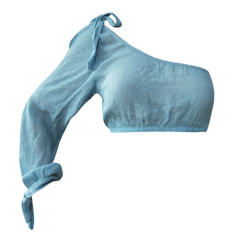 One Shoulder Knot One Sleeve Cover Ups