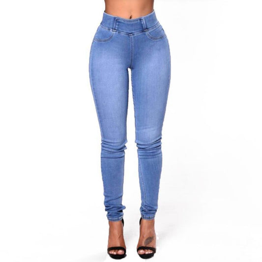 High Waist Elastic Skinny Pencil Plus Size Jeans
