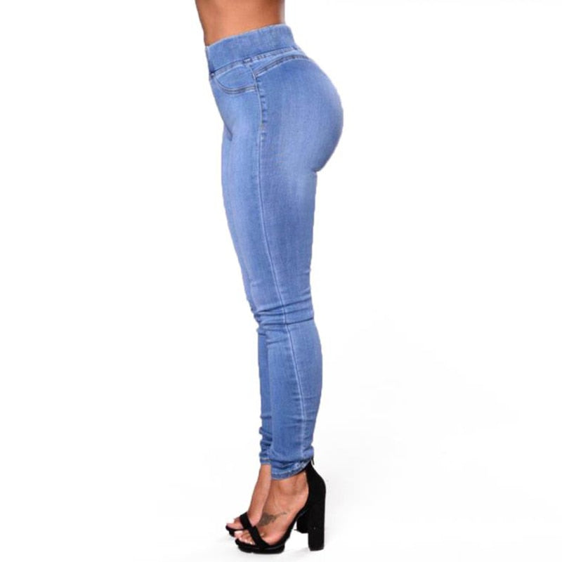 High Waist Elastic Skinny Pencil Plus Size Jeans