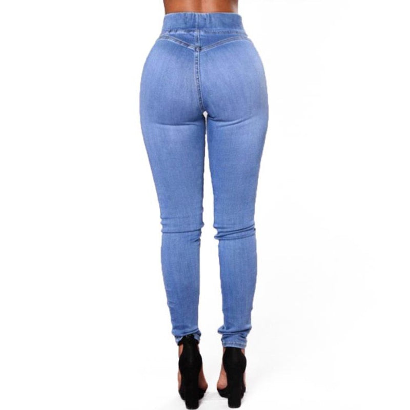 High Waist Elastic Skinny Pencil Plus Size Jeans