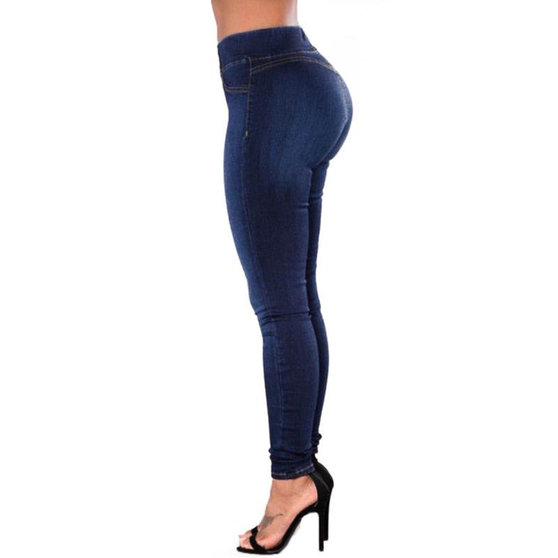 High Waist Elastic Skinny Pencil Plus Size Jeans
