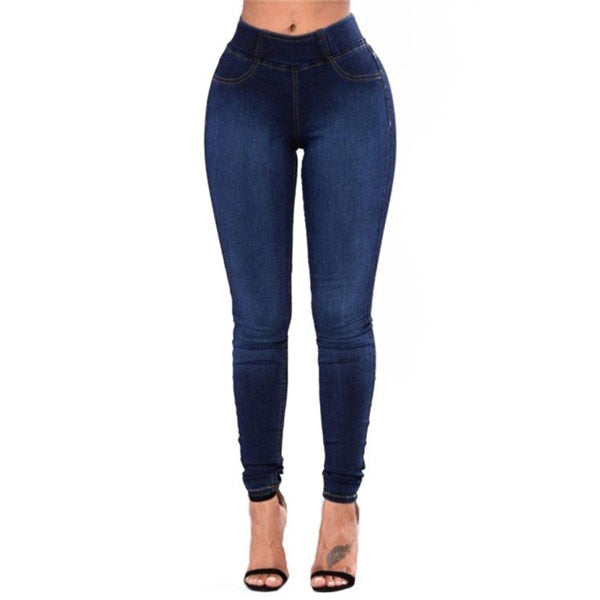 High Waist Elastic Skinny Pencil Plus Size Jeans