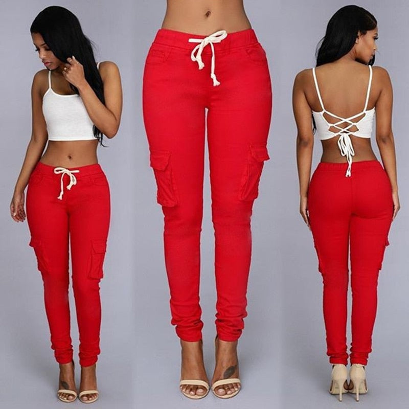 Elastic Pencil High Waist Jeans
