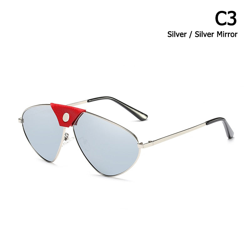 Vintage Metal Button Polarized Sunglasses