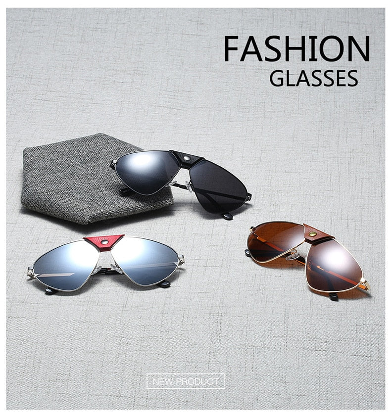 Vintage Metal Button Polarized Sunglasses