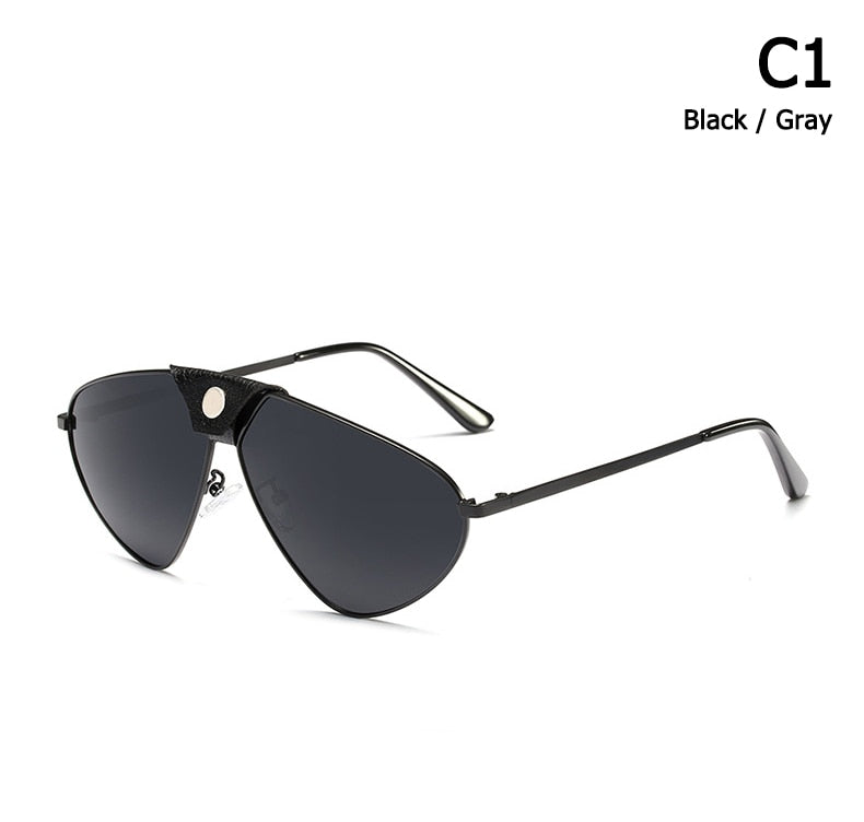 Vintage Metal Button Polarized Sunglasses