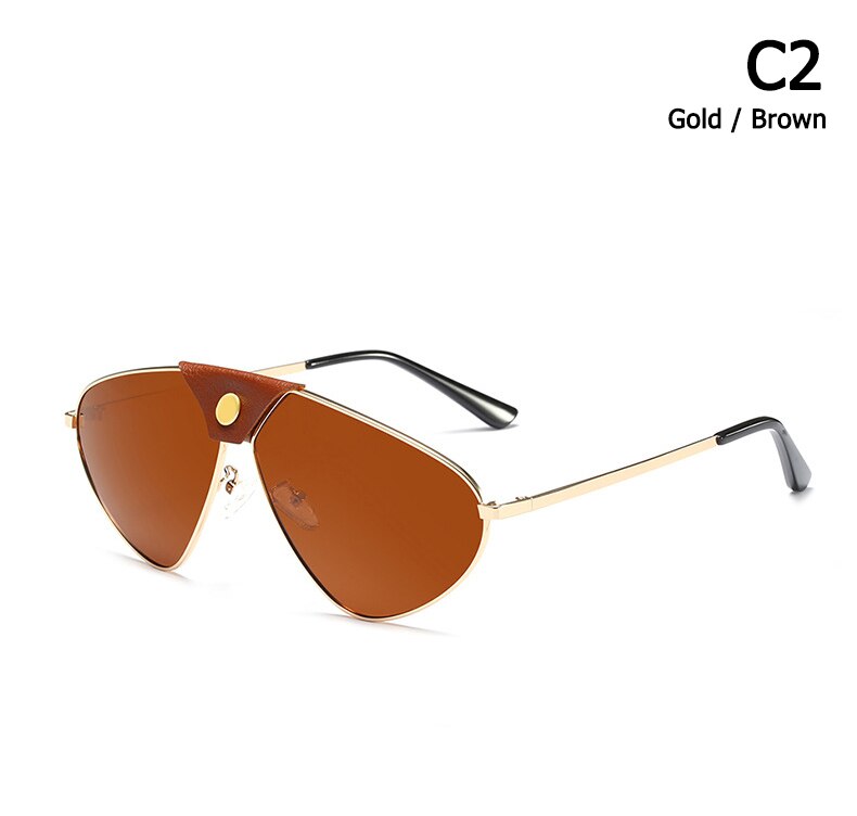 Vintage Metal Button Polarized Sunglasses