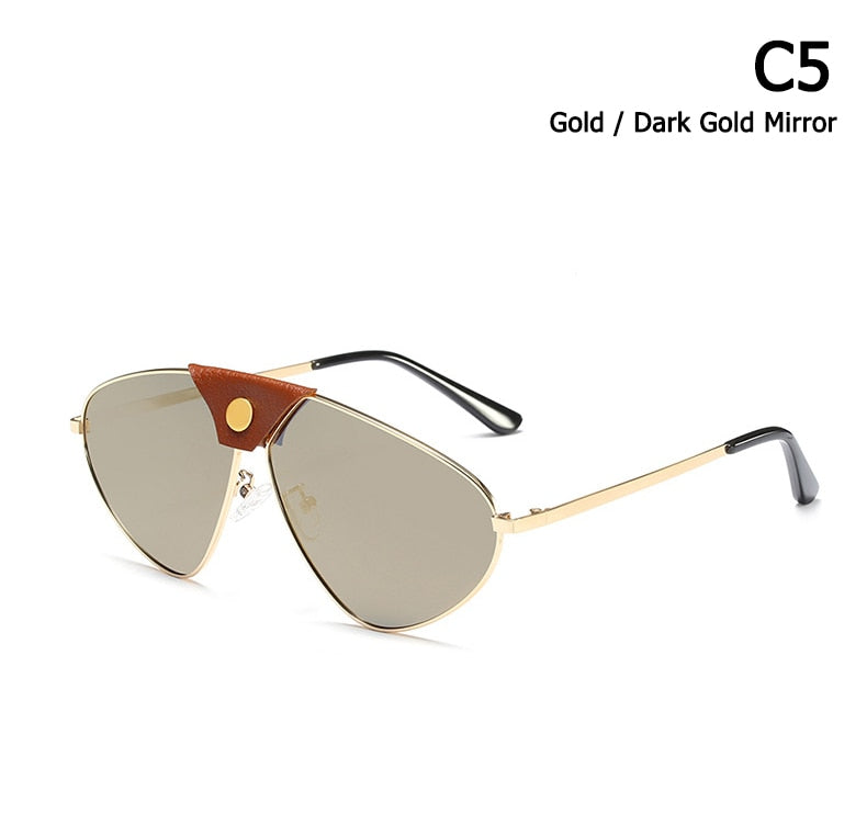 Vintage Metal Button Polarized Sunglasses