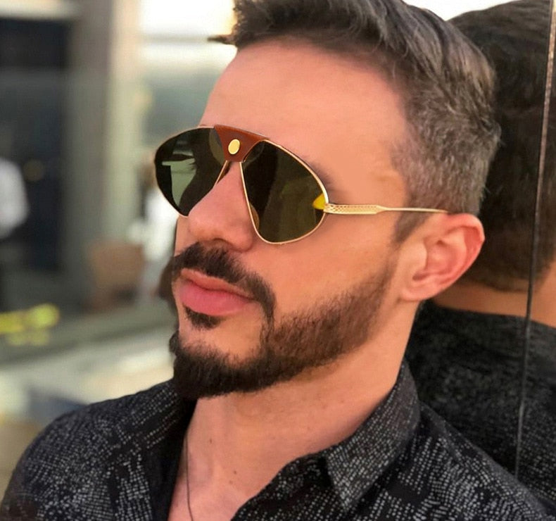 Vintage Metal Button Polarized Sunglasses