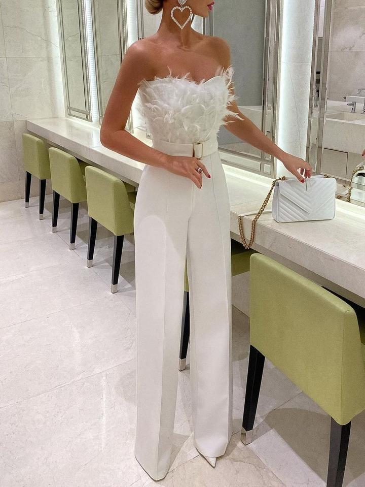 Tube Feather Jumpsuits