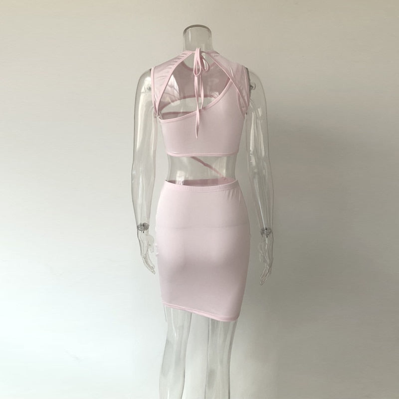 Hollow Chest Belly Strap Bodycon Dress