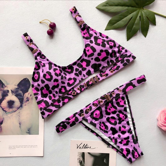 Tank Top Buckle Strap Bikini Sets (Multi-Colors/Styles)