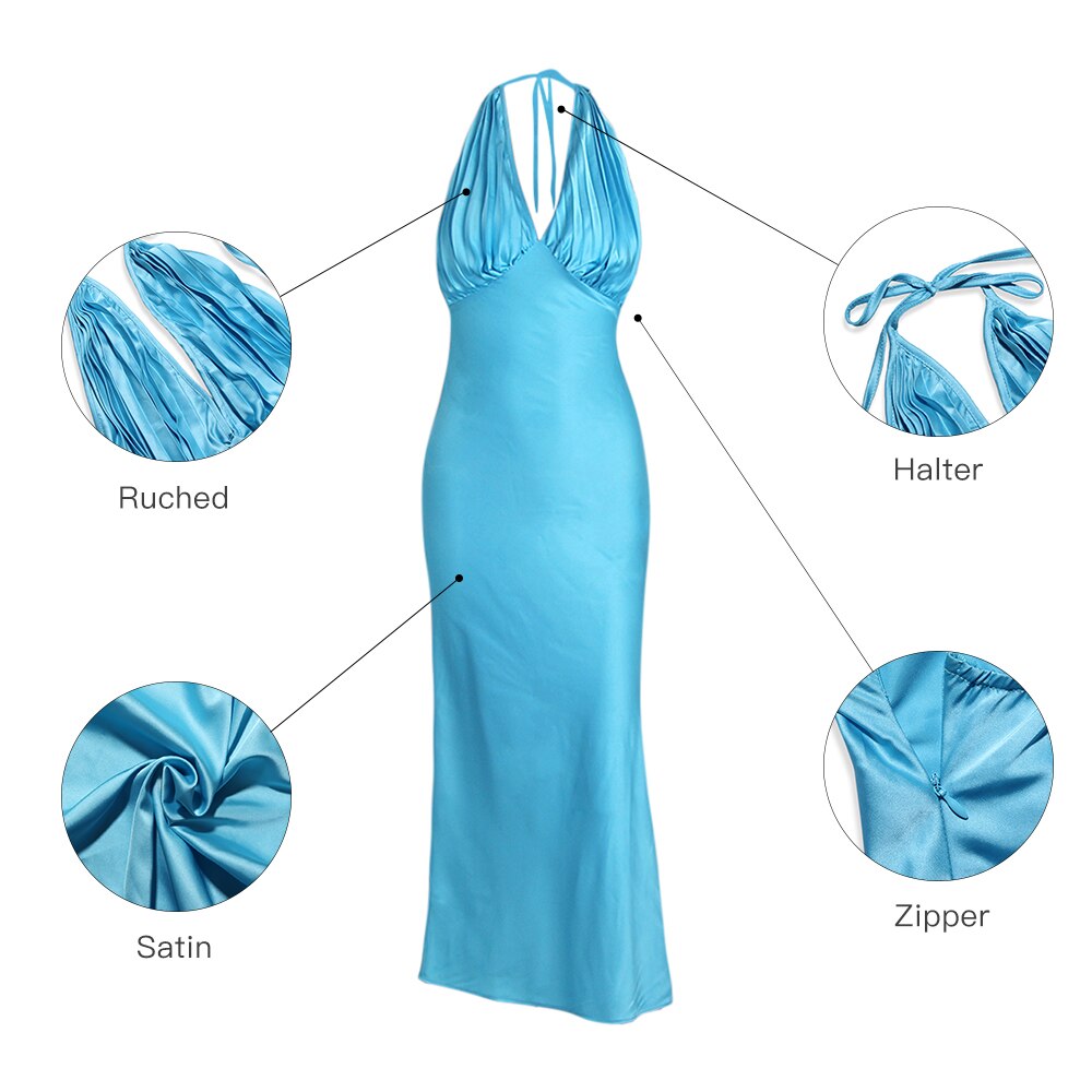 Halter Satin Summer Dresses