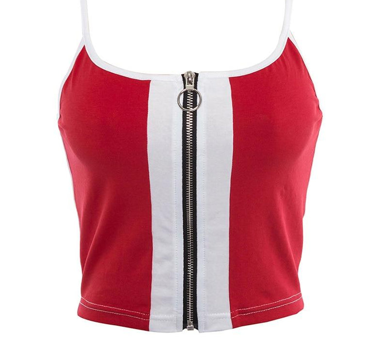 Zipper Fly Crop Tops