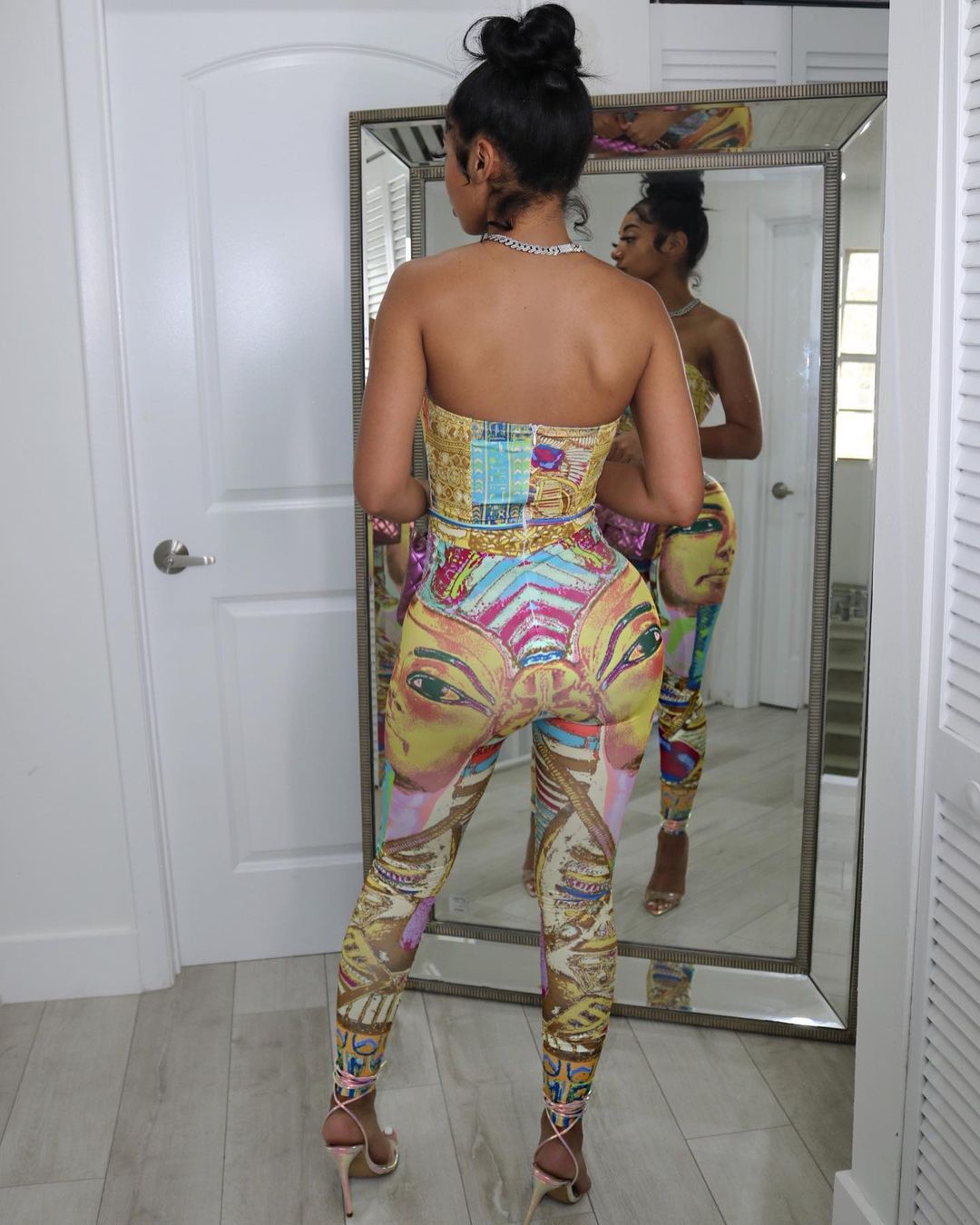 Colorful Egyptian Print Halter Jumpsuits