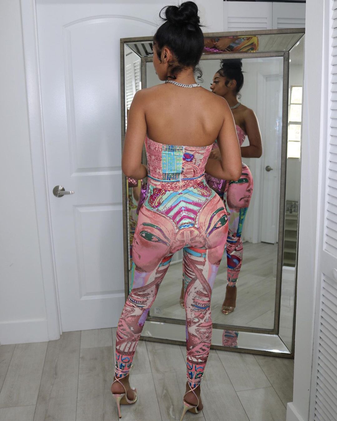 Colorful Egyptian Print Halter Jumpsuits
