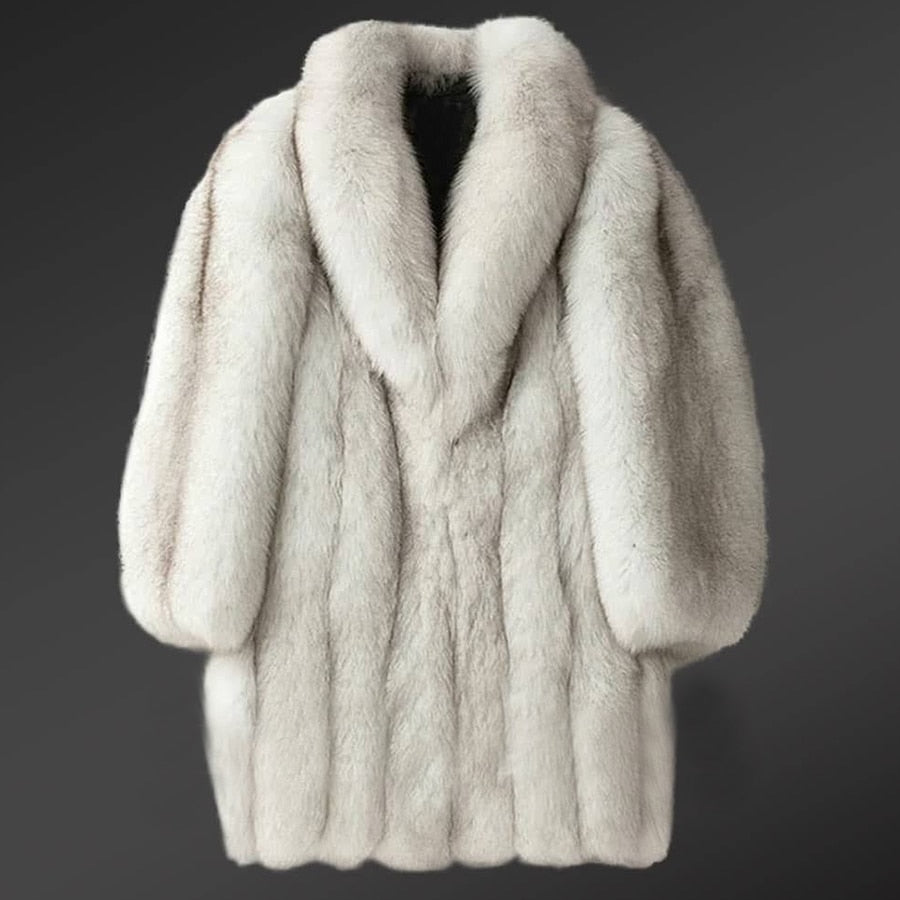 Real Fox Fur Mid-Length Fur Coats