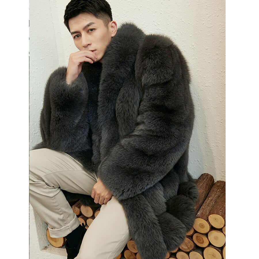 Real Fox Fur Mid-Length Fur Coats