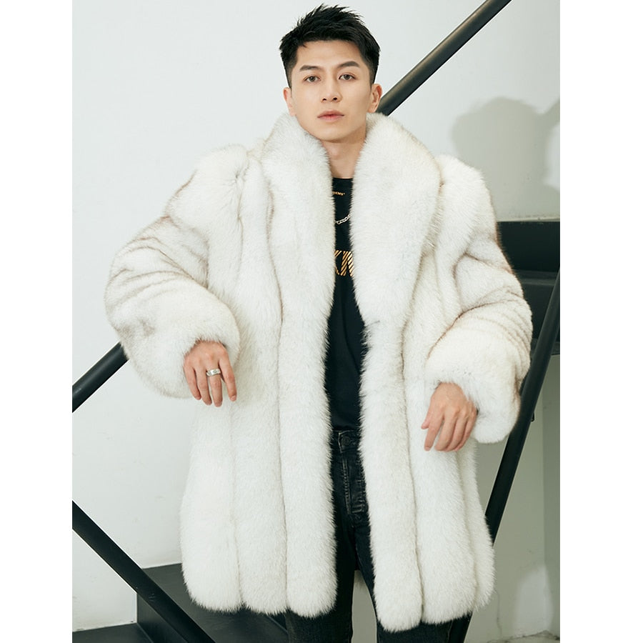 Real Fox Fur Mid-Length Fur Coats
