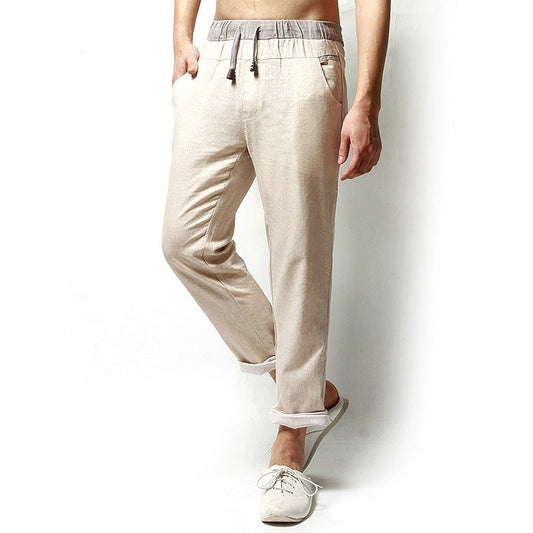 Linen Loose Elastic Waist Joggers