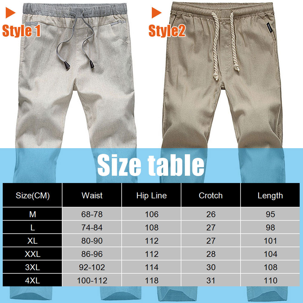 Linen Loose Elastic Waist Joggers