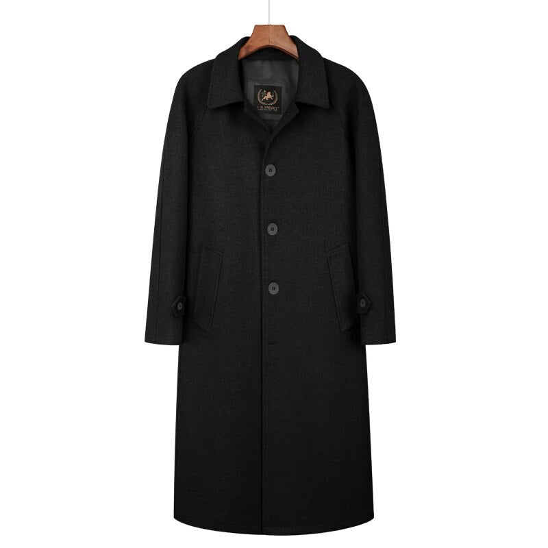 X-Long Wool Trench Coats Inner Detachable Down Vest