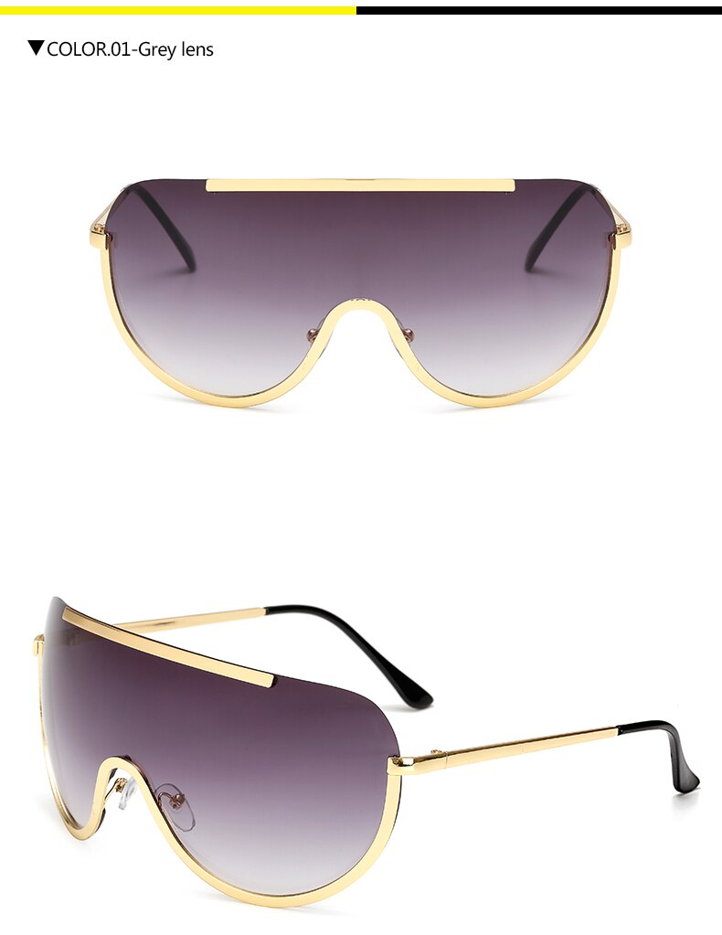 Gold Oversize Frame Sunglasses
