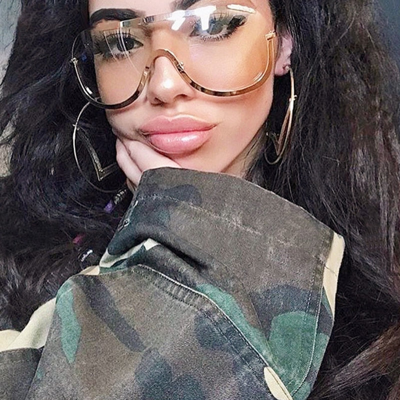 Gold Oversize Frame Sunglasses