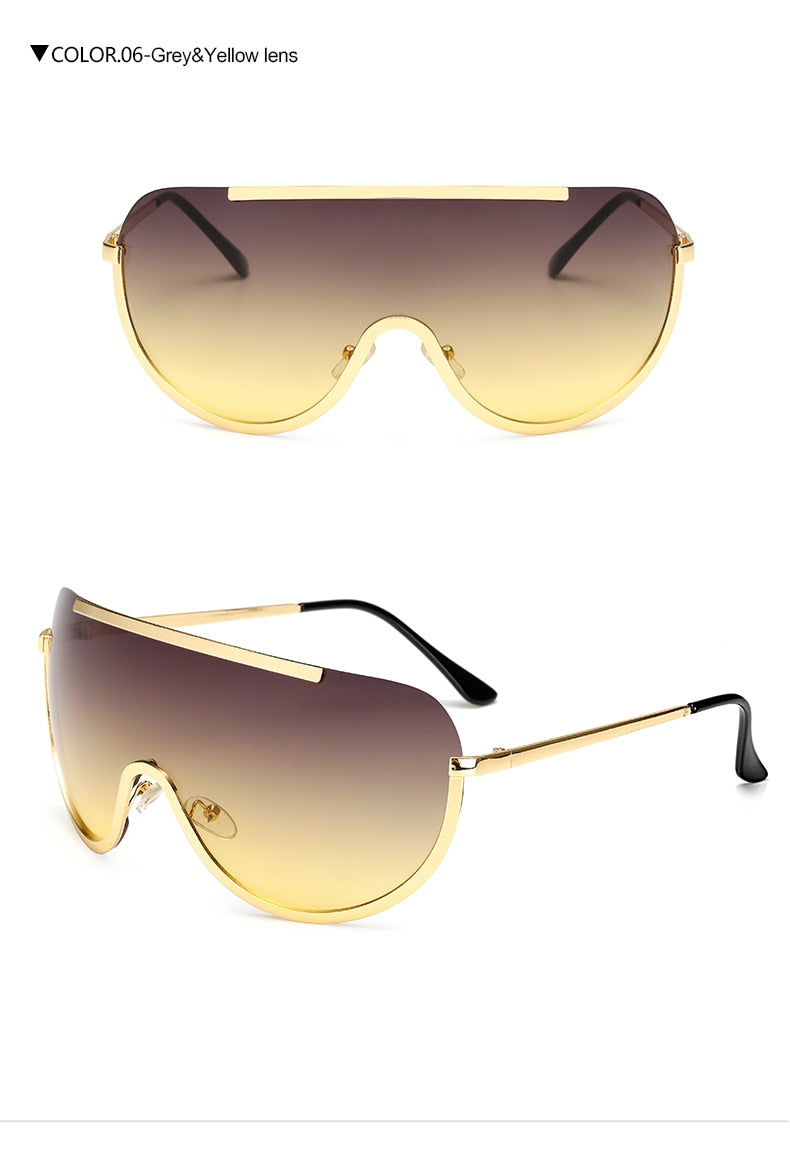 Gold Oversize Frame Sunglasses