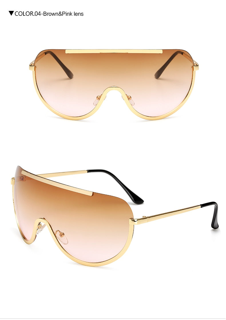 Gold Oversize Frame Sunglasses
