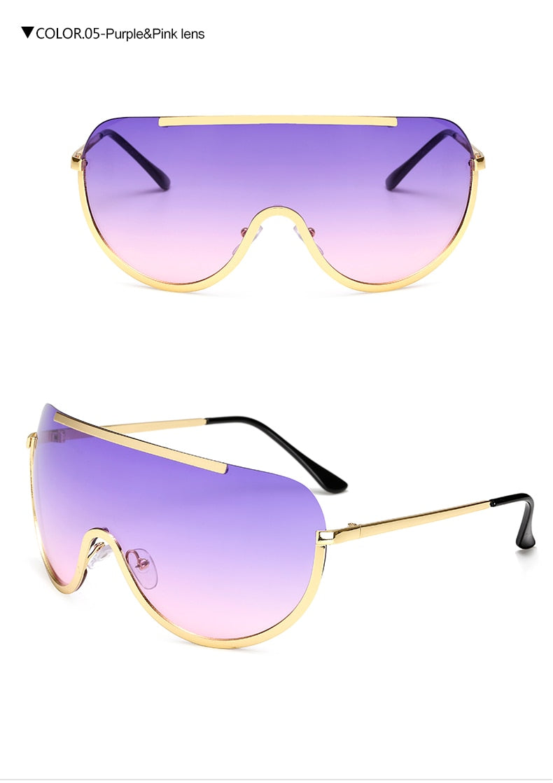 Gold Oversize Frame Sunglasses