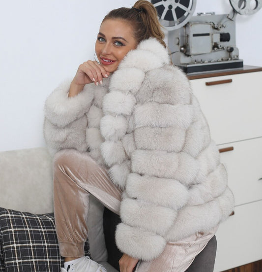 Big Collar Real Fox Fur Coats