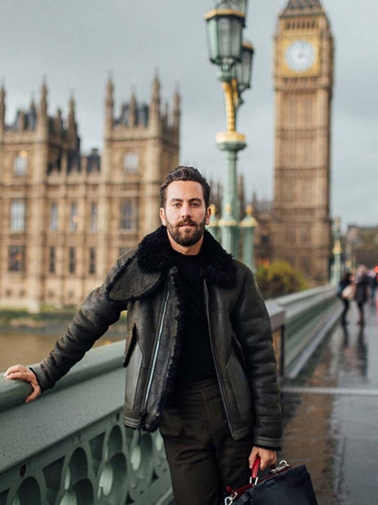 Genuine Leather Coat Shearing Liner Bombers
