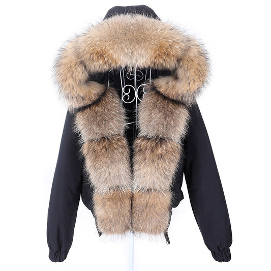 Waterproof Big Fur Collar Parka Short Coats