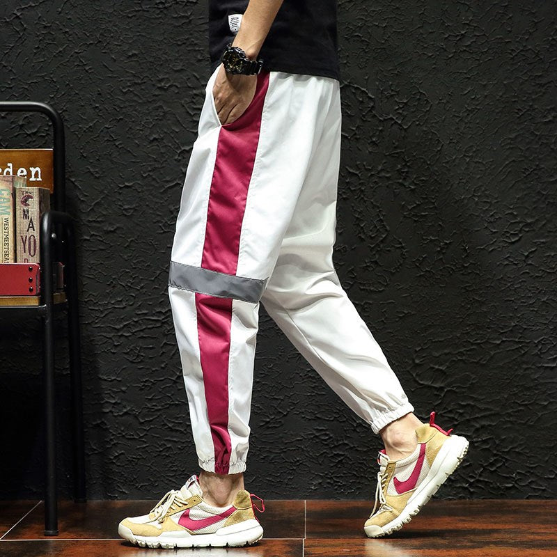 Loose Side Stripe Knee Reflective Joggers (Multi-Color)