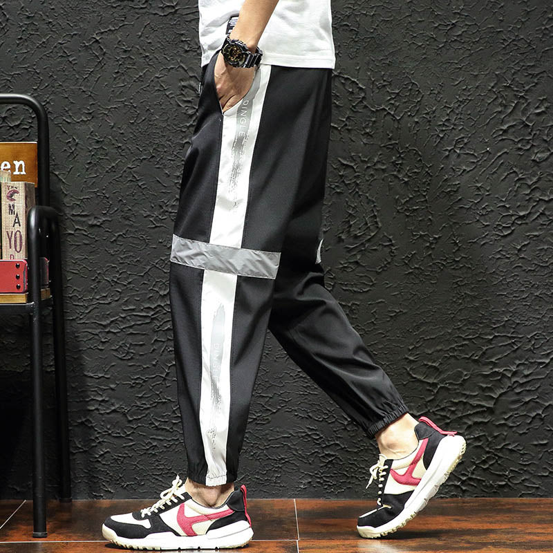 Loose Side Stripe Knee Reflective Joggers (Multi-Color)