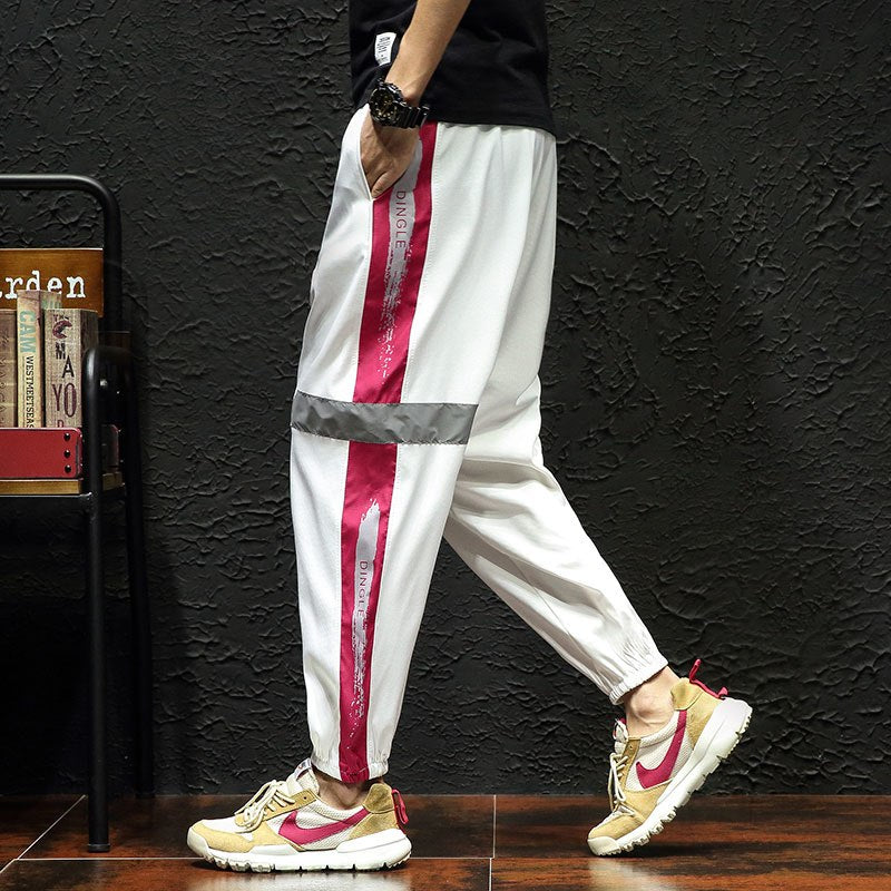 Loose Side Stripe Knee Reflective Joggers (Multi-Color)
