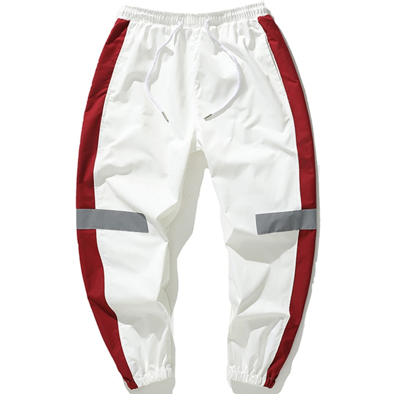 Loose Side Stripe Knee Reflective Joggers (Multi-Color)