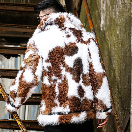 White & Brown Long Fur Shearling Coats