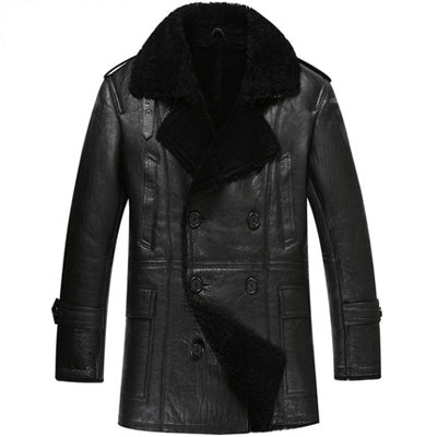 Genuine Leather Shearling Liner Long Style Jacket