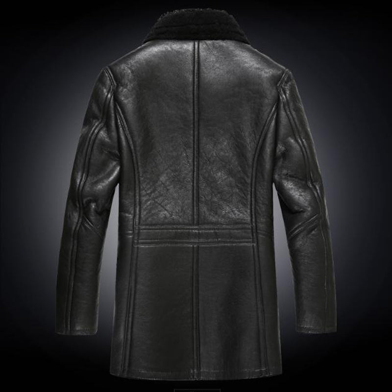 Genuine Leather Shearling Liner Long Style Jacket