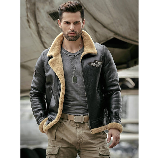 Genuine Leather Coat B3 Shearling Lining