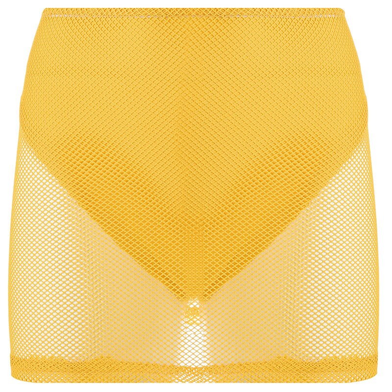 NEON MESH LONG SLEEVE CROP TOP AND MINI SKIRTS