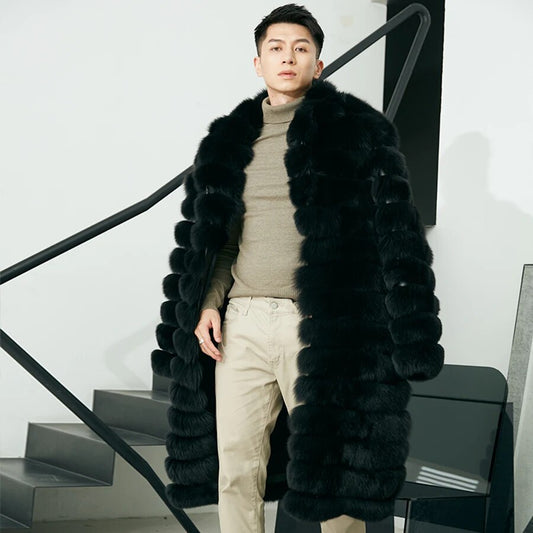 Long Pattern Real Fox Fur Coats